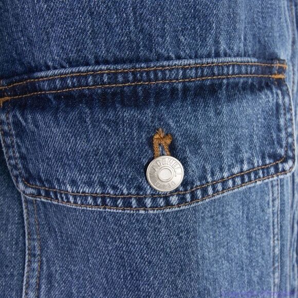 NEW Madewell Sherpa-Lined blue Denim Zip‎ Jacket, size M, NWT - Picture 10 of 16